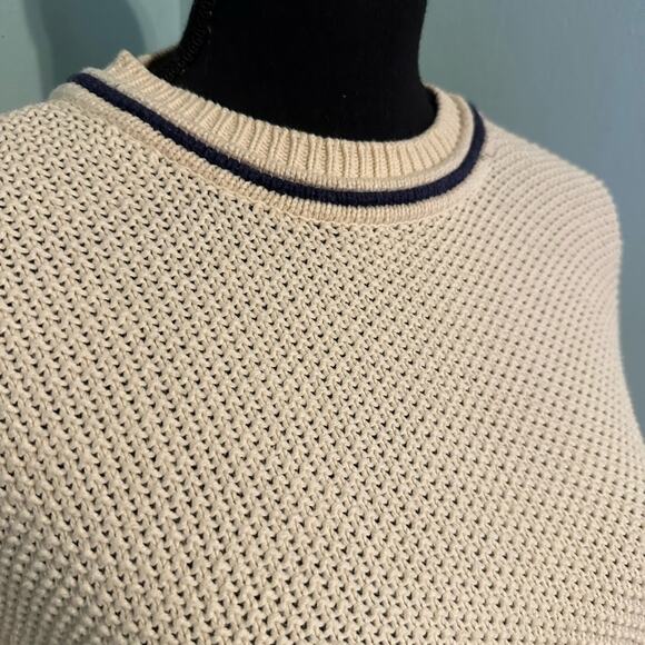 Vintage Eddie Bauer Cream Knit Sweater – Classic Crewneck Pullover – Size M - Picture 6 of 7